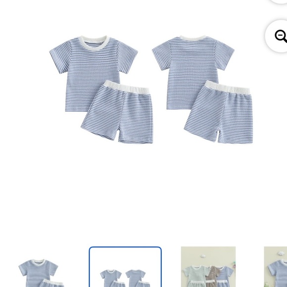 Blue and White Striped Kids' Outfit - Picture 2 of 3